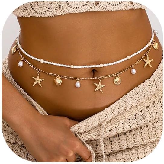 Body Jewelry Women - Starfish Waist Chain Women Adjustable Layered