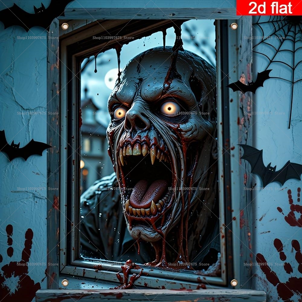 Star Flat Back - Halloween Window Party Banner 2D Flat
