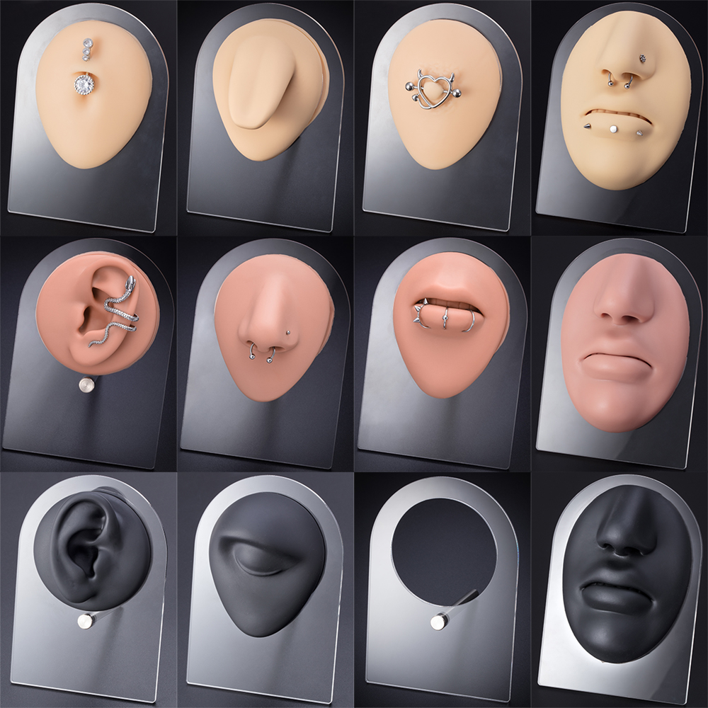 Body Jewelry Holder - 1pc Silicone Human Mouth Nose Ear