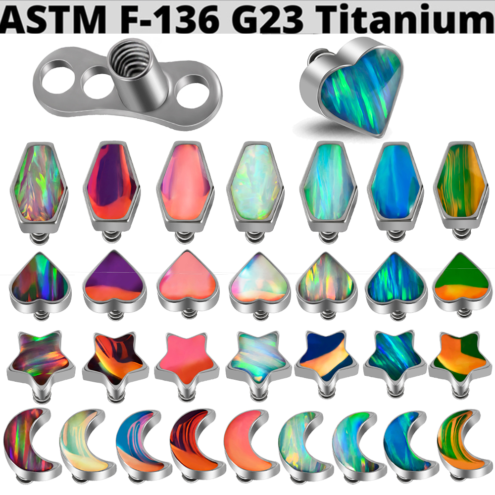 Body Jewelry Dermal - 1PC Titanium Prong Flash Film Dermal