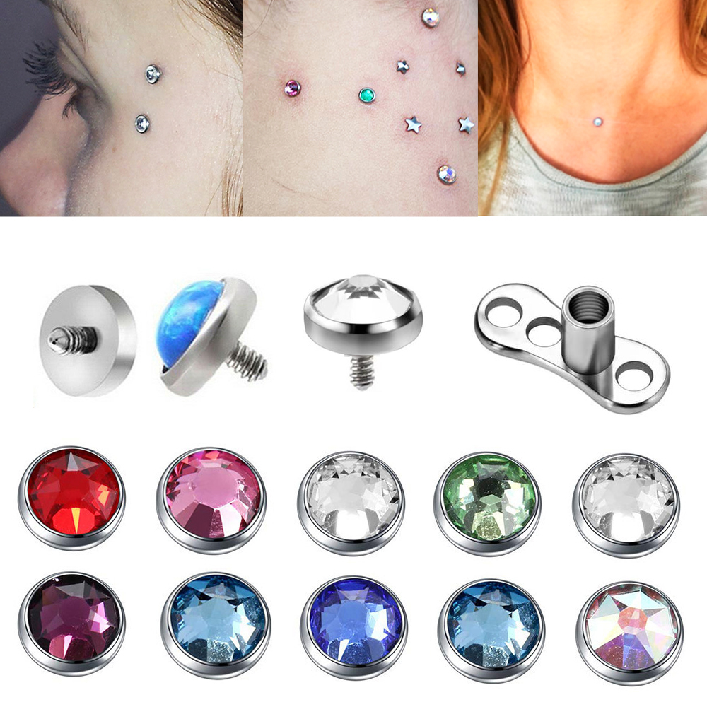 Body Jewelry Dermal - 9PCS-1PC Surgical Steel Skin Diver Dermal