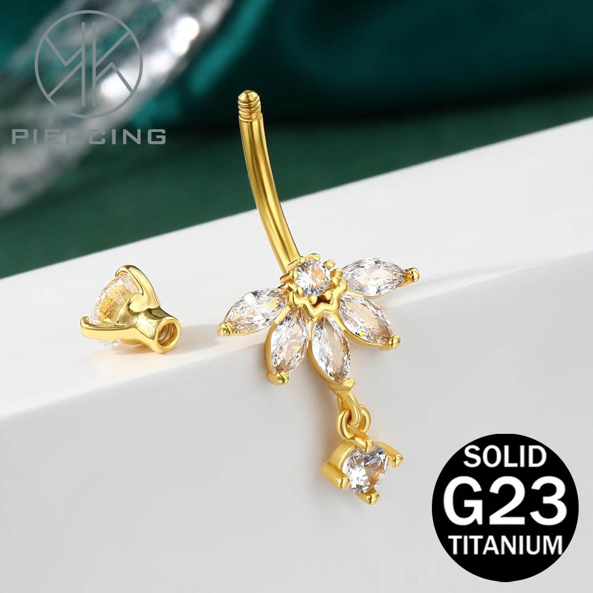 Lotus-design CZ Belly Button R - Belly Bar Titanium recensione e prezzo