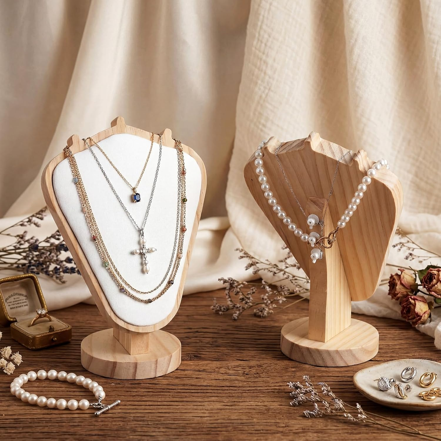 Mannequin Wooden Velvet Neckla - Body Jewelry Holder recensione e prezzo