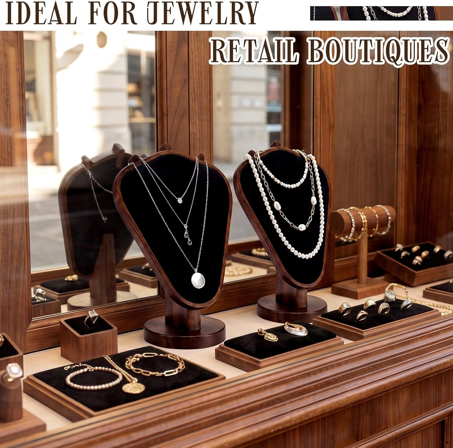 Mannequin Wooden Velvet Neckla - Body Jewelry Holder recensione e prezzo