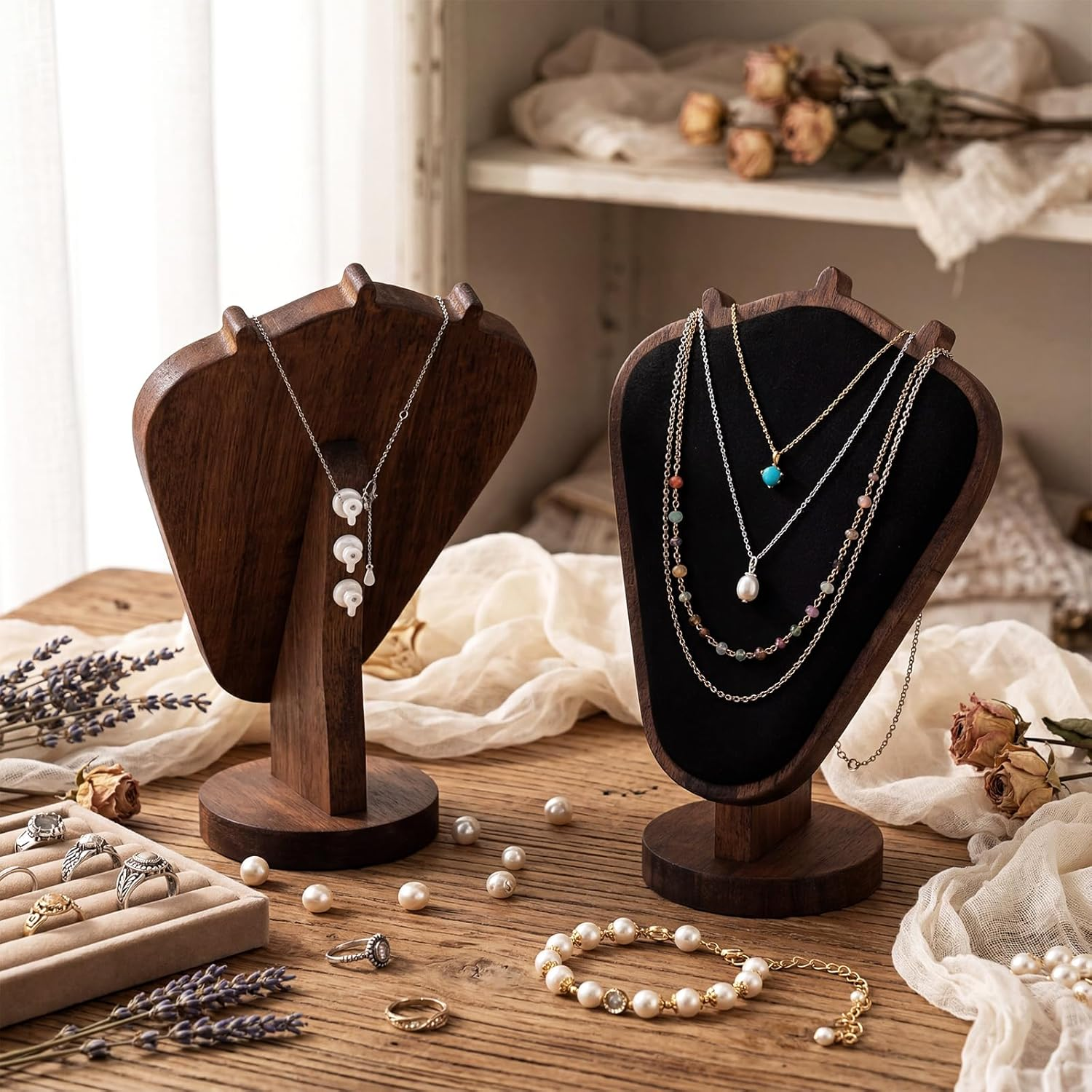 Mannequin Wooden Velvet Neckla - Body Jewelry Holder recensione e prezzo