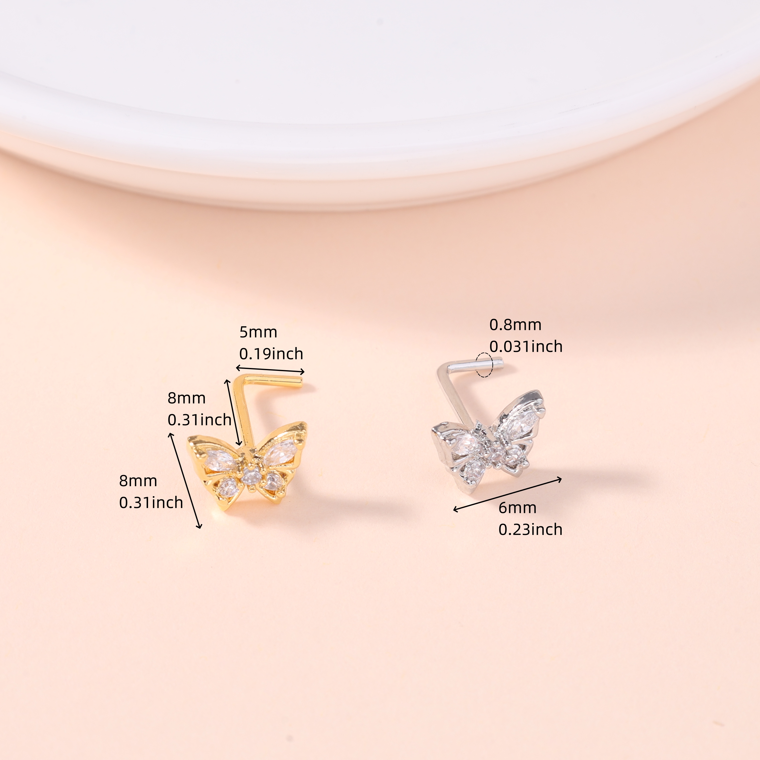 1Pcs Nose Stud Rings L Screw S - Body Jewelry Piercing recensione e prezzo