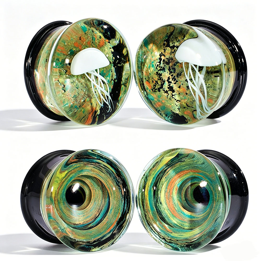 Pair Quality Glass Vortex Ear  - Body Piercing Quality Jewelry recensione e prezzo
