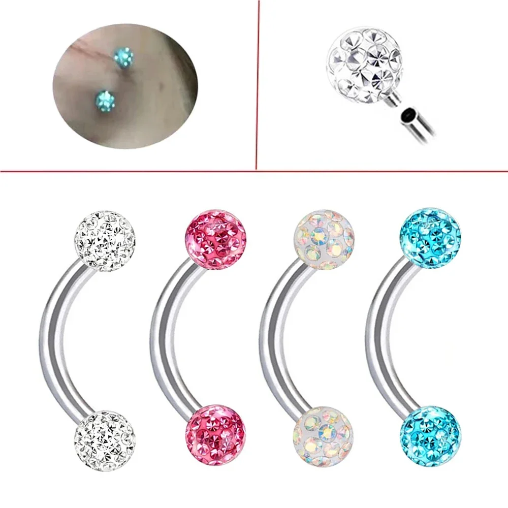 Multi Color Epoxy Crystal 6-10 - Eyebrow Curved Barbell recensione e prezzo