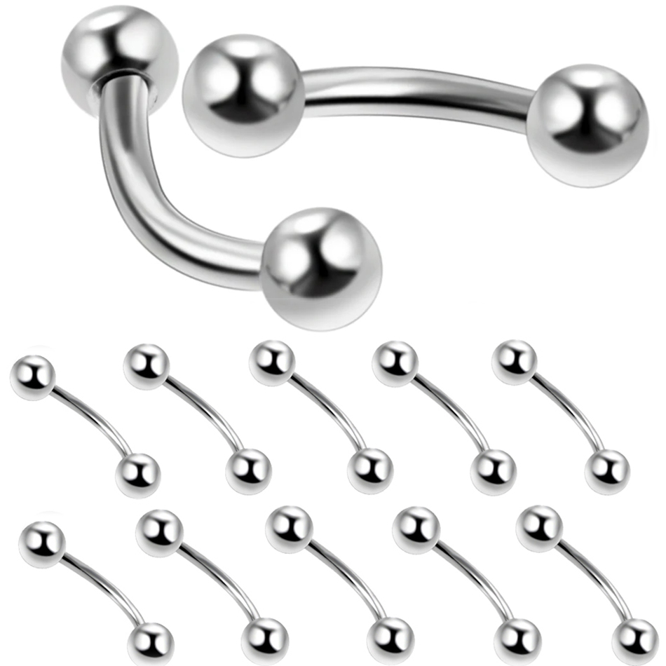 10Pcs/lot Steel Eyebrow Banana - Eyebrow Curved Barbell recensione e prezzo