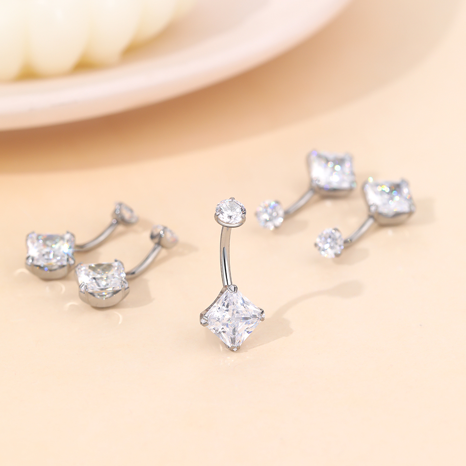 1Pc Titanium Zircon Belly Ring - Belly Bar Titanium recensione e prezzo