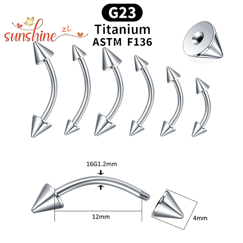 1PC G23 Titanium Spike Curved  - Eyebrow Curved Barbell recensione e prezzo