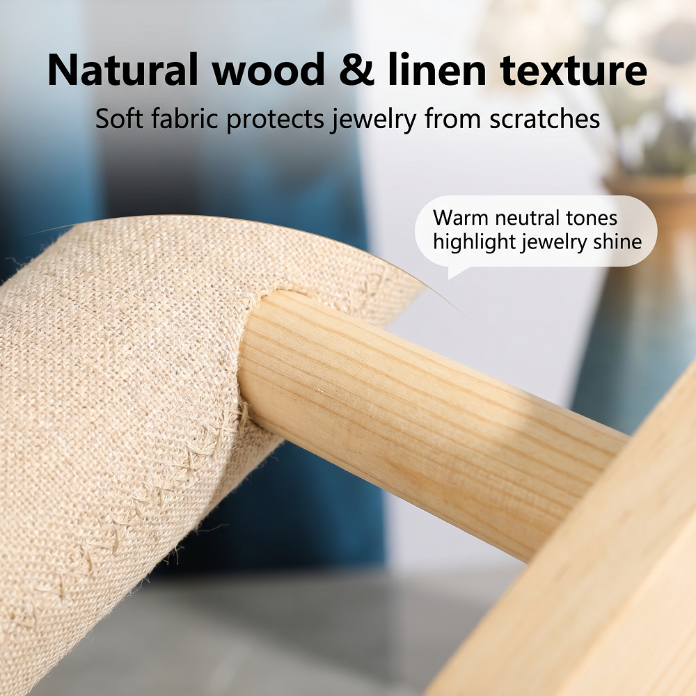 Wood Linen Jewelry Display Sta - Body Jewelry Holder recensione e prezzo