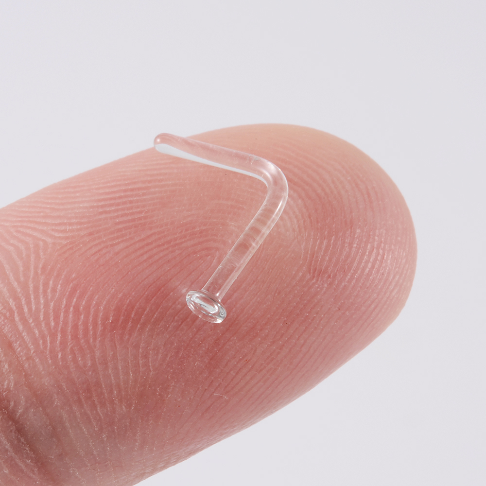 1PC Glass Nose Stud Transparen - Body Jewelry Holder recensione e prezzo