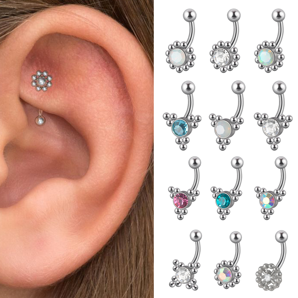 1PC G23 TItanium 16G Crystal R - Eyebrow Curved Barbell recensione e prezzo