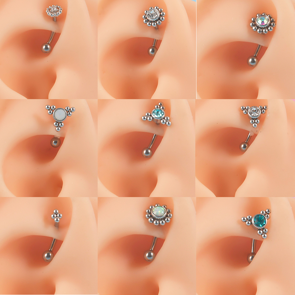 1PC G23 TItanium 16G Crystal R - Eyebrow Curved Barbell recensione e prezzo