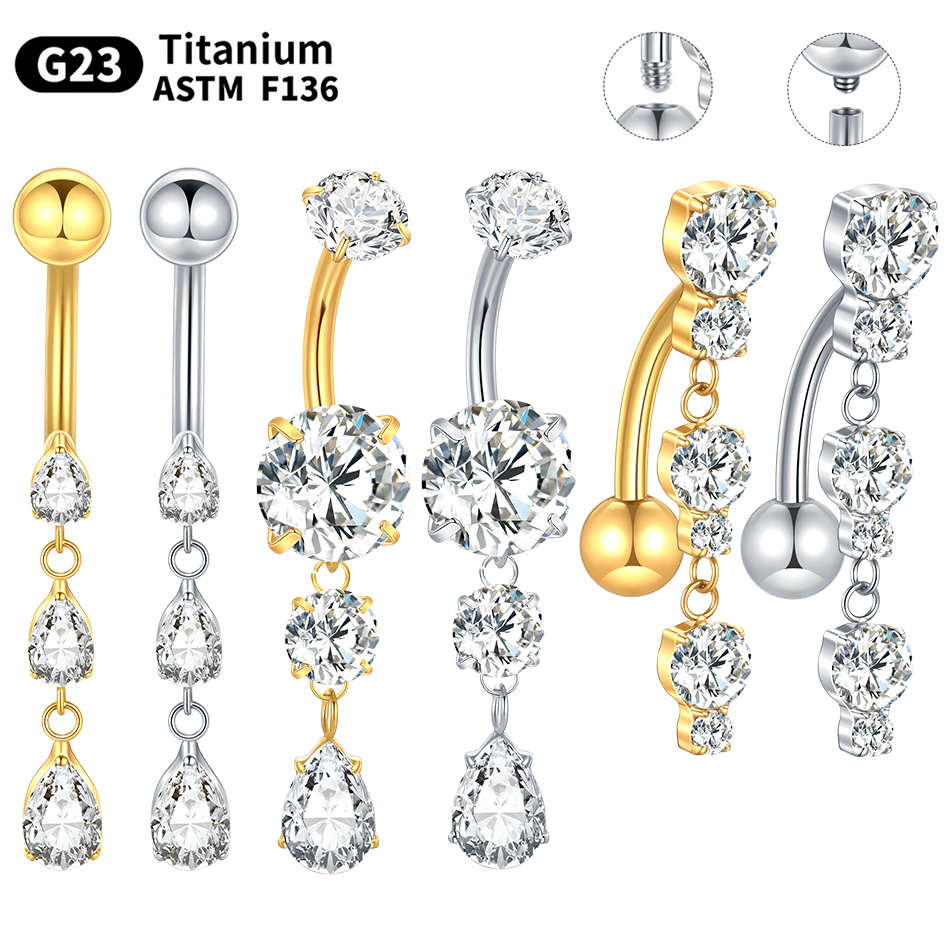 1/5Pcs ASTM F136 Titanium 14G  - Belly Bar Titanium recensione e prezzo