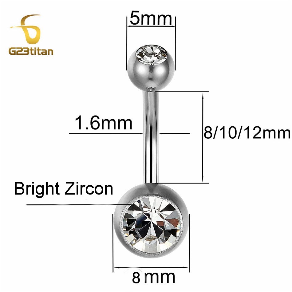 G23Titian 14G 8mm 10mm 12mm Su - Belly Bar Titanium recensione e prezzo
