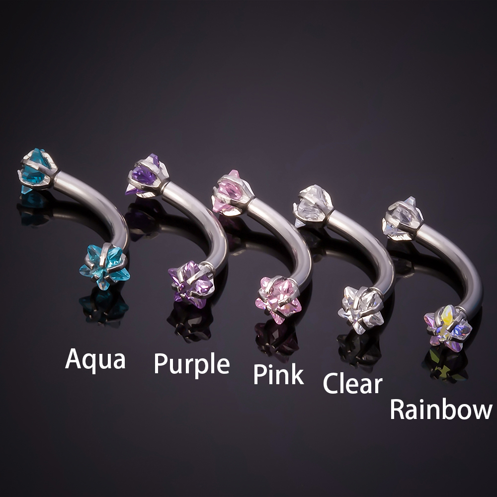1pc Steel Cubic Zirconia Eyebr - Eyebrow Curved Barbell recensione e prezzo