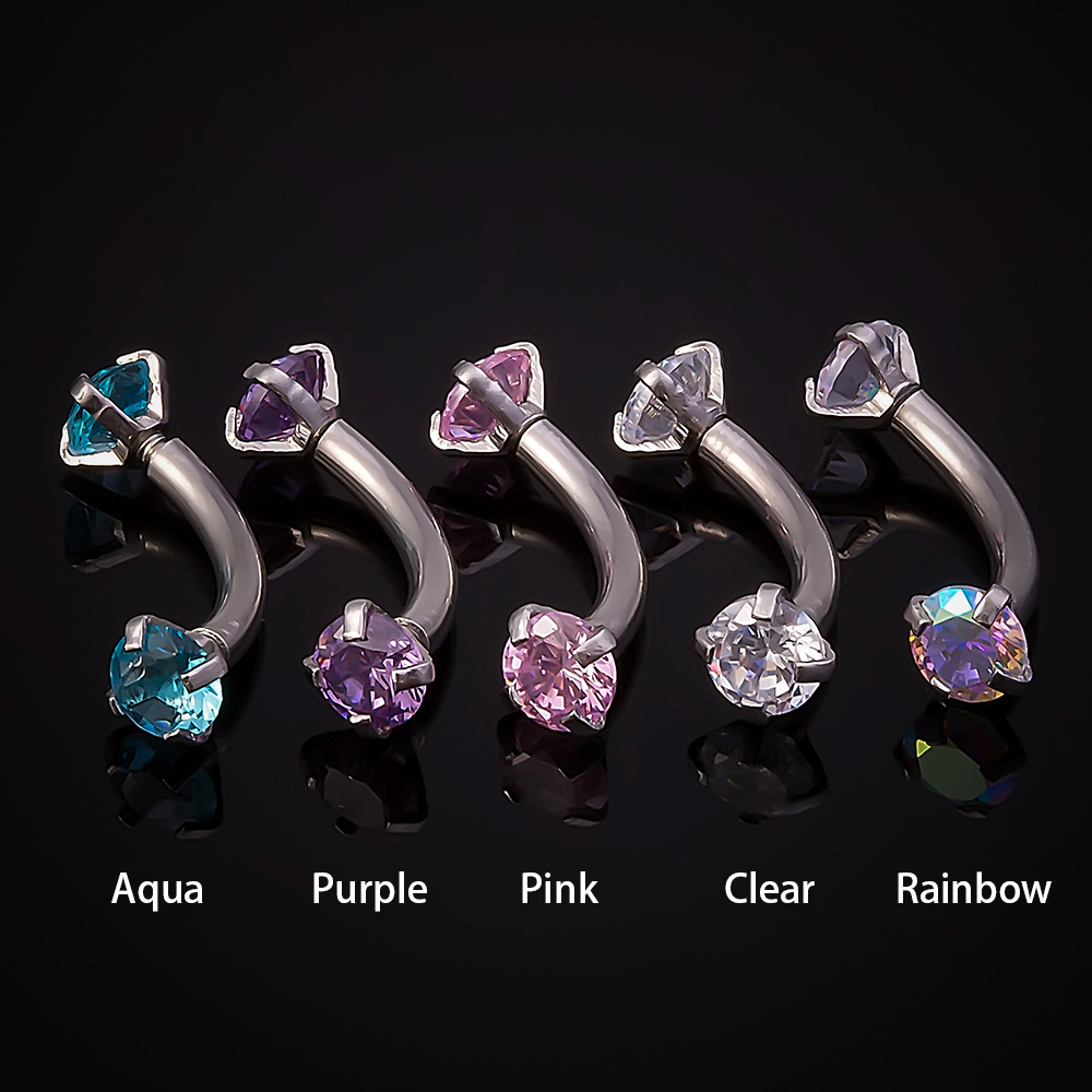 1pc Steel Cubic Zirconia Eyebr - Eyebrow Curved Barbell recensione e prezzo