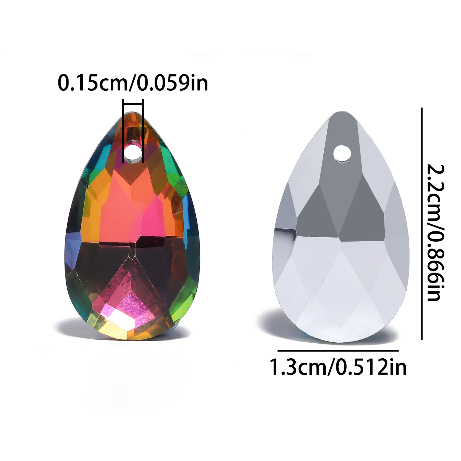 8pcs 13x22mm Single Hole Glass - Body Jewelry Piercing recensione e prezzo