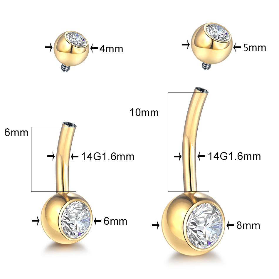 1PC G23 Titanium 14G Gold Colo - Belly Bar Titanium recensione e prezzo