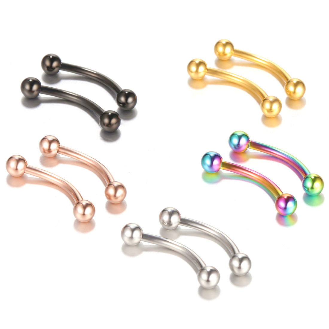 20pc/set Steel Eyebrow Banana  - Eyebrow Curved Barbell recensione e prezzo