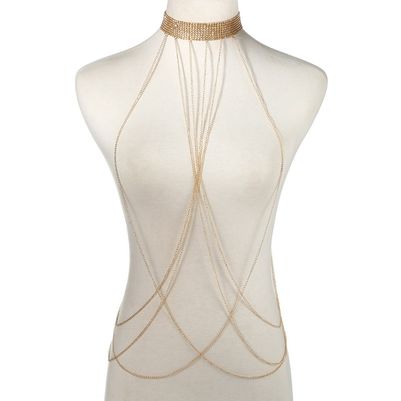 Gold Color Body Chain Women  R - Body Jewelry Sale recensione e prezzo