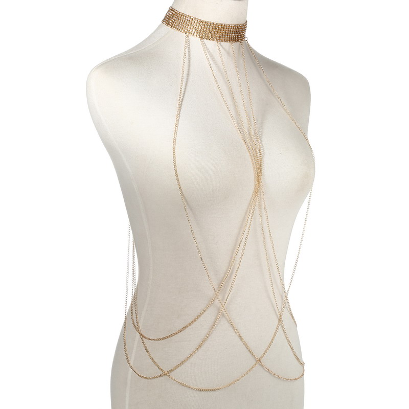 Gold Color Body Chain Women  R - Body Jewelry Sale recensione e prezzo