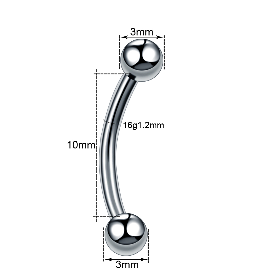 1pc Titanium Ball Eyebrow Pier - Eyebrow Curved Barbell recensione e prezzo