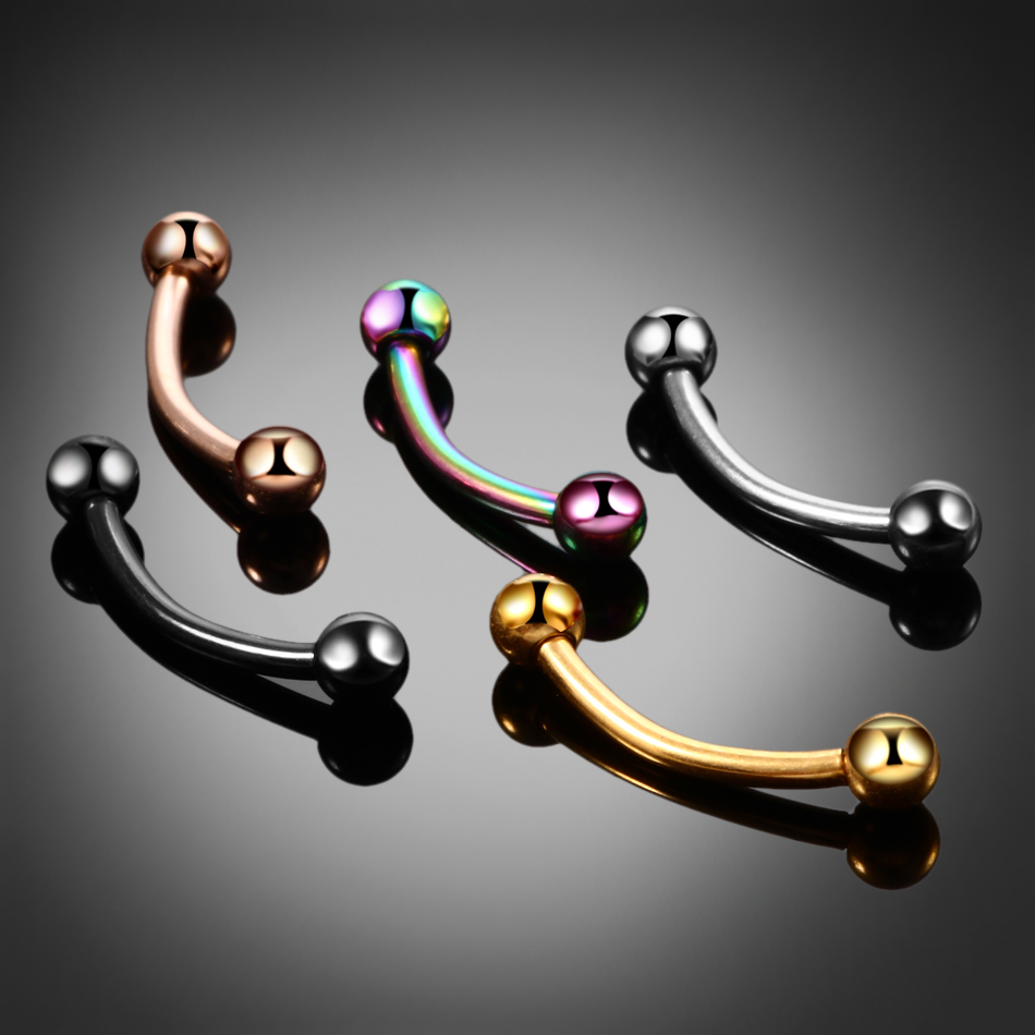 1pc Titanium Ball Eyebrow Pier - Eyebrow Curved Barbell recensione e prezzo