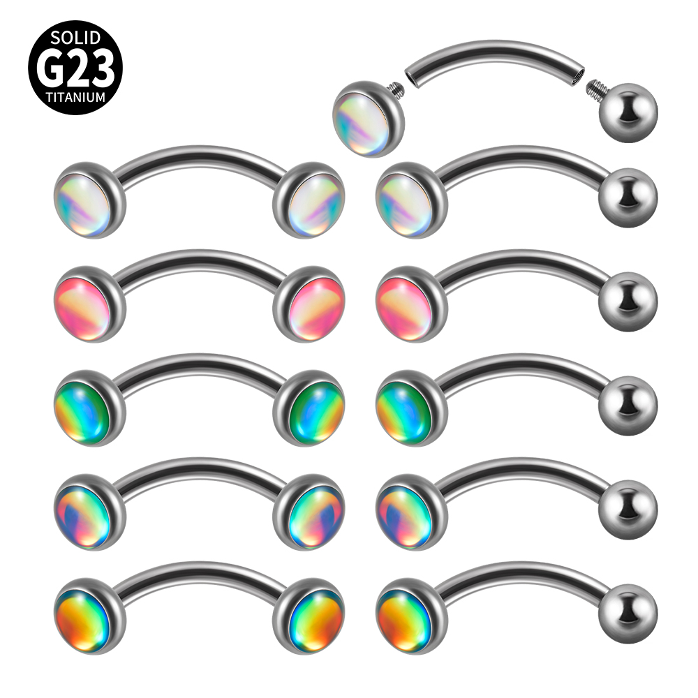 1PC G23 TItanium 16G Flash Gem - Eyebrow Curved Barbell recensione e prezzo