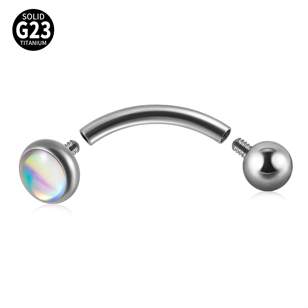 1PC G23 TItanium 16G Flash Gem - Eyebrow Curved Barbell recensione e prezzo