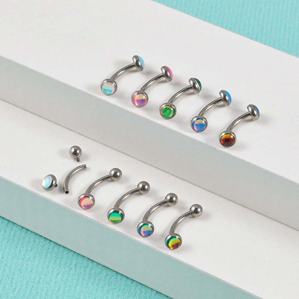 1PC G23 TItanium 16G Flash Gem - Eyebrow Curved Barbell recensione e prezzo