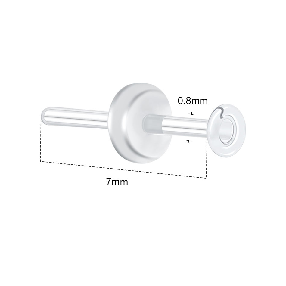 1/5PCS Glass Nose Stud Transpa - Body Jewelry Holder recensione e prezzo