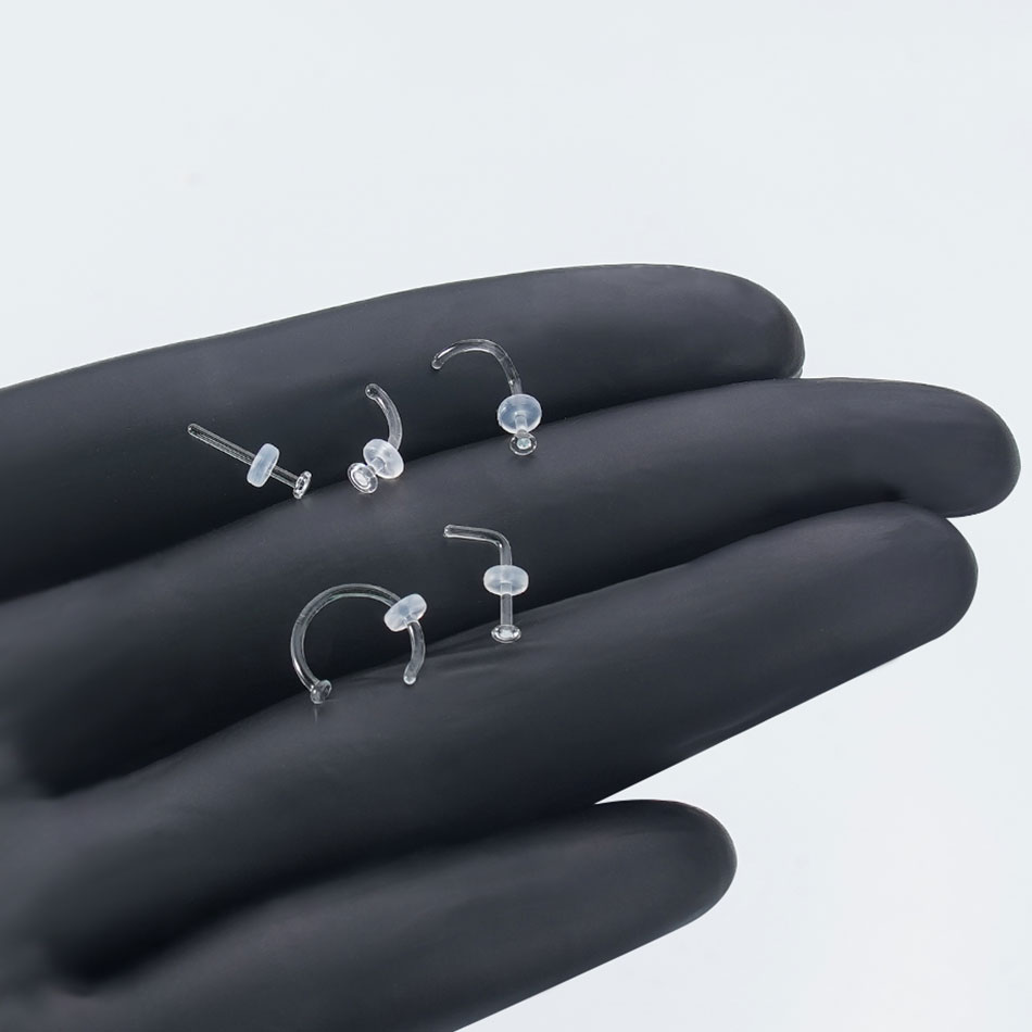 1/5PCS Glass Nose Stud Transpa - Body Jewelry Holder recensione e prezzo