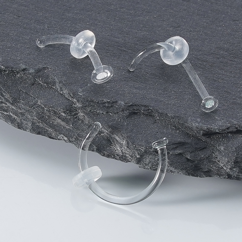 1/5PCS Glass Nose Stud Transpa - Body Jewelry Holder recensione e prezzo