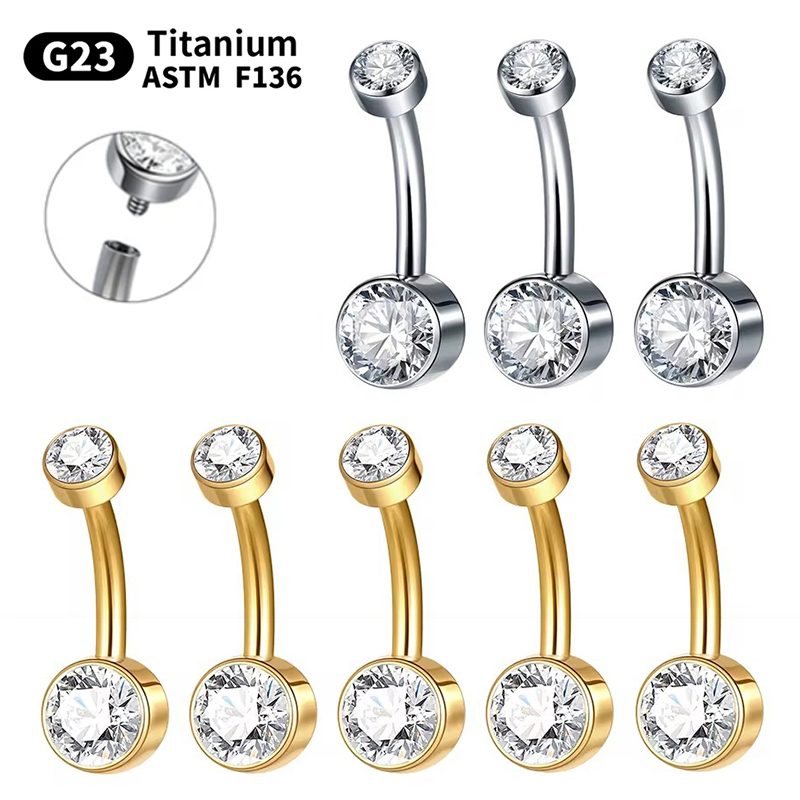5/10Pcs Titanium Belly Button  - Belly Bar Titanium recensione e prezzo