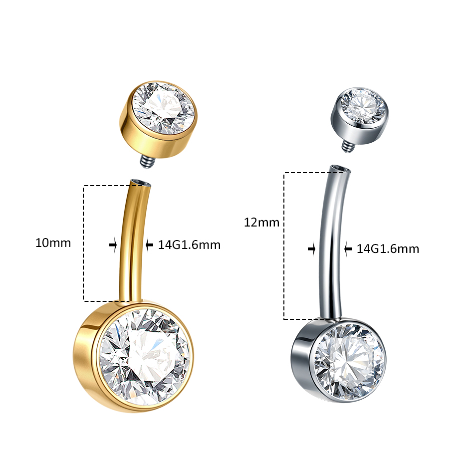 5/10Pcs Titanium Belly Button  - Belly Bar Titanium recensione e prezzo