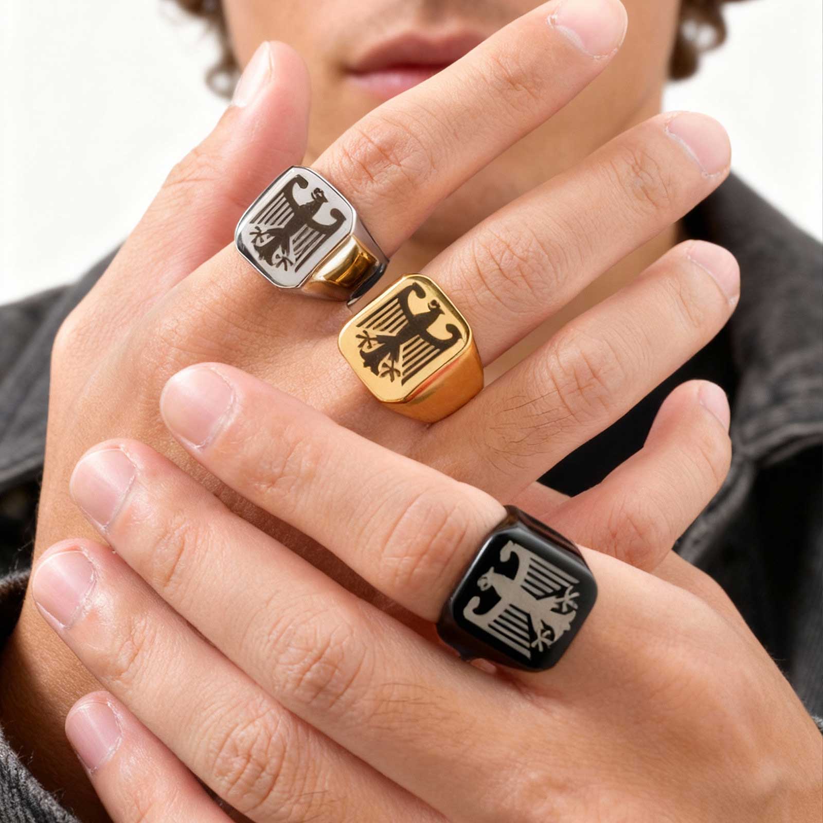 Custom Flying Hawk Eagle Ring  - Body Jewelry Wholesale recensione e prezzo