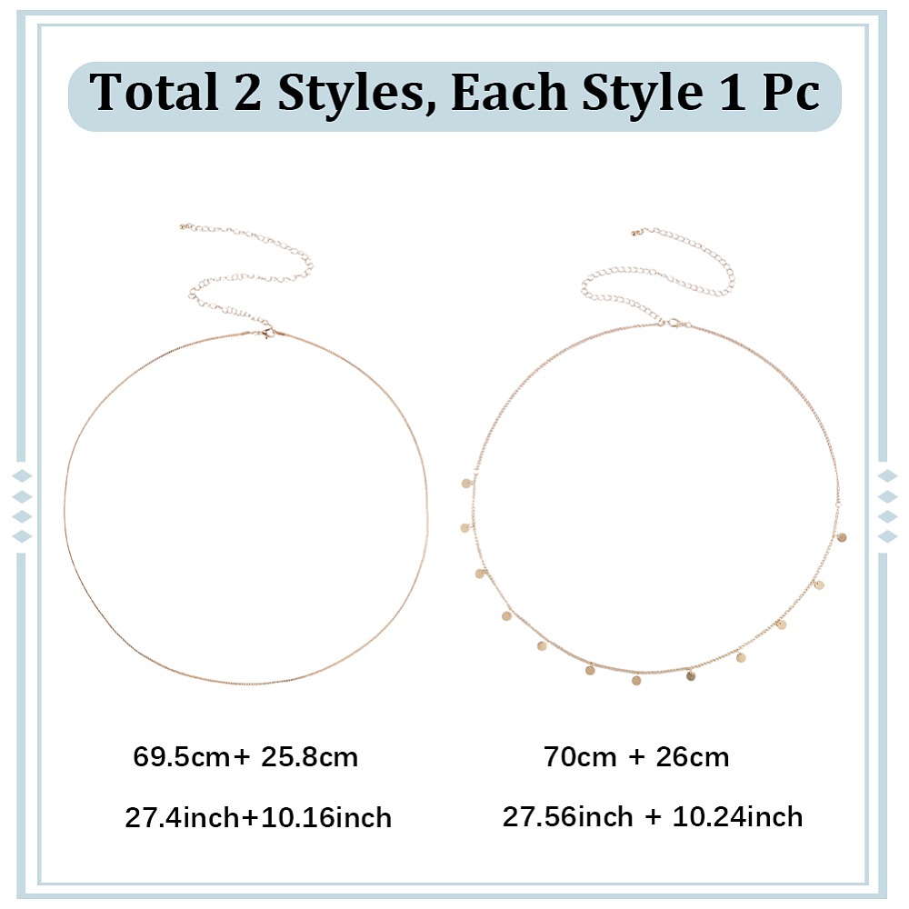 2Pcs Iron Waist Body Chain Bik - Body Jewelry Women recensione e prezzo