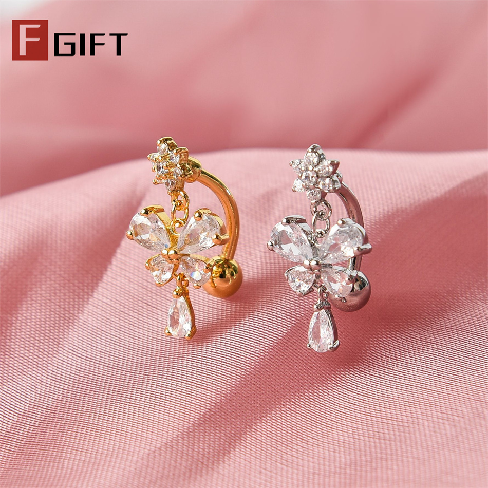 Zircon Butterfly Bow Dangle Re - Belly Bar Titanium recensione e prezzo