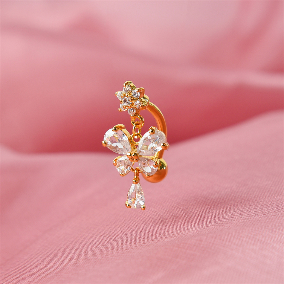 Zircon Butterfly Bow Dangle Re - Belly Bar Titanium recensione e prezzo