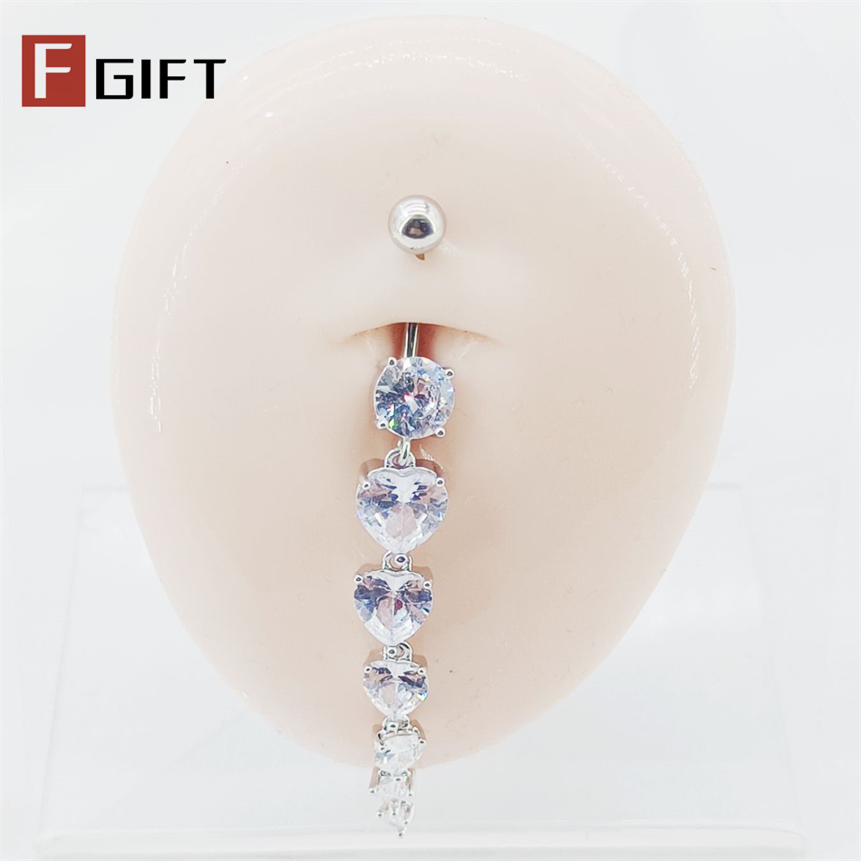 Silver Color Long Pendant Drop - Belly Bar Titanium recensione e prezzo