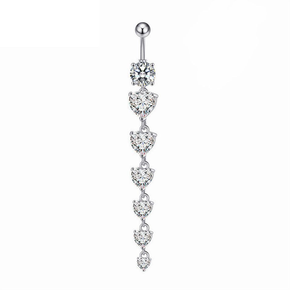 Silver Color Long Pendant Drop - Belly Bar Titanium recensione e prezzo