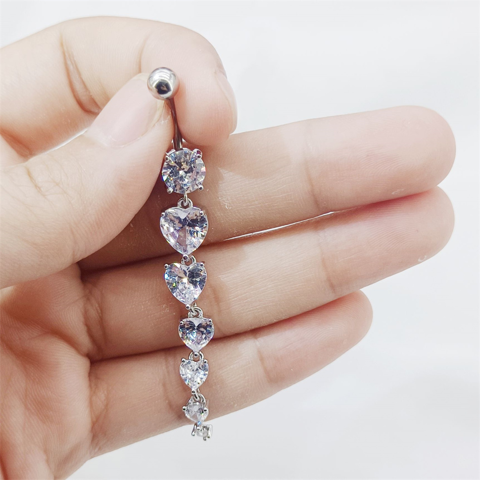 Silver Color Long Pendant Drop - Belly Bar Titanium recensione e prezzo