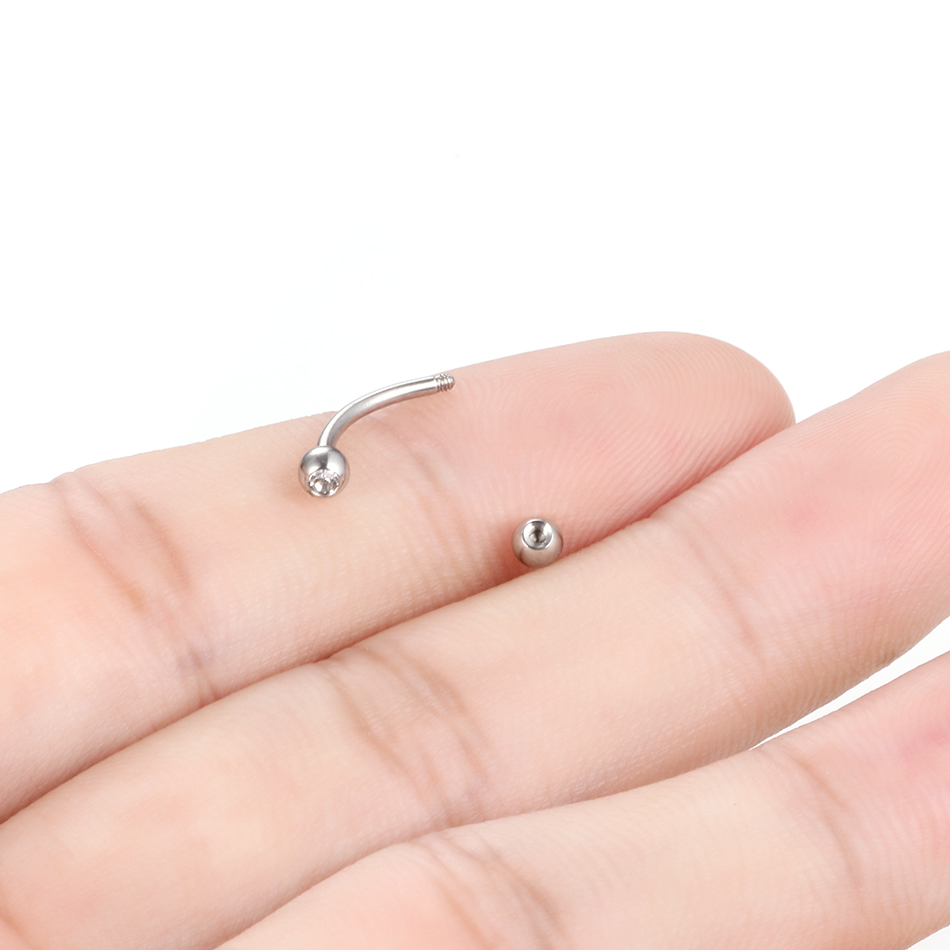 1PC Stainless Steel Crystal Ey - Eyebrow Curved Barbell recensione e prezzo