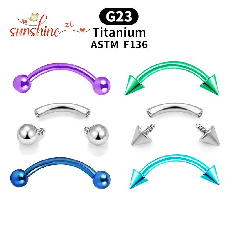 2PCS Internal Thread G23 Titan - Eyebrow Curved Barbell recensione e prezzo