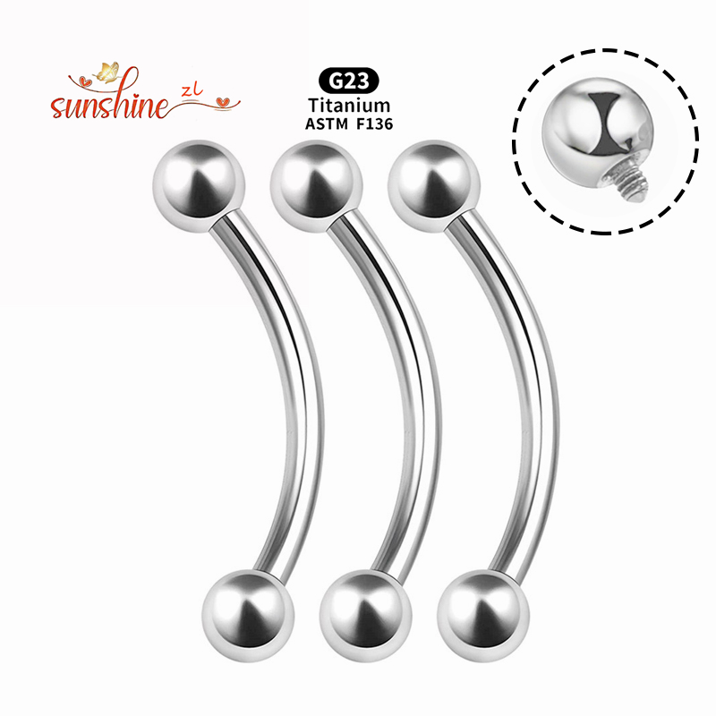 2PCS Internal Thread G23 Titan - Eyebrow Curved Barbell recensione e prezzo