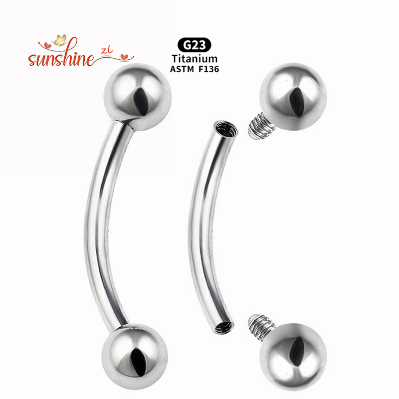2PCS Internal Thread G23 Titan - Eyebrow Curved Barbell recensione e prezzo