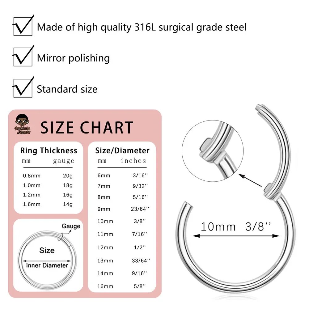 10Pcs 316L Stainless Steel Nos - Body Piercing Quality Jewelry recensione e prezzo